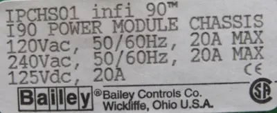 NEW BAILEY IPCHS01 POWER MODULE CHASSIS INFI 90