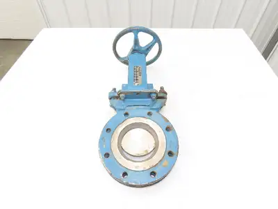 DeZurik 827 4" Flanged Knife Gate Valve Rising Stem Metal Seat 316SS Disc