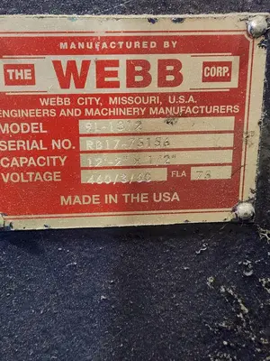 12' X 1/2" WEBB MODEL #9L-1312 3 ROLL INITIAL PINCH PLATE ROLL : YOBRO #24943