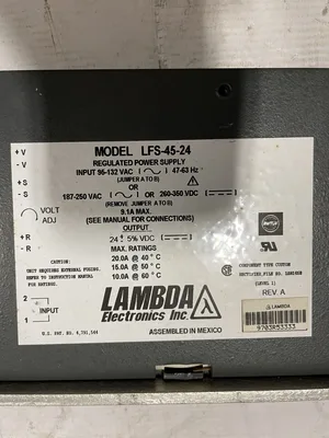 Lambda LFS-45-24 Regulated Power Supply 95-132VAC 47-63Hz 187-250VAC/260-350VDC