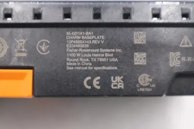 Emerson DeltaV KL4201X1-BA1 CHARM BASEPLATE USED UNIT STOCK 2913A
