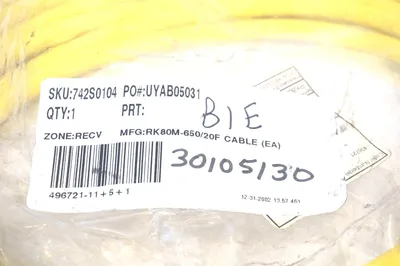 NEW LUMBERG RK80M-650/20F CORDSET RK80M65020F
