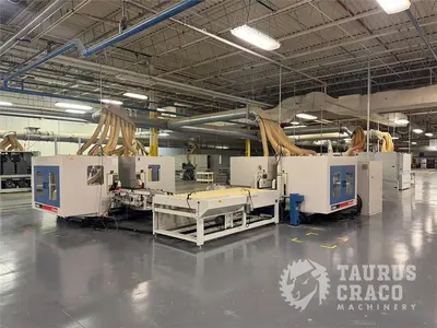 Used 2019 E-CHAIN ECT-48S ANGULAR DOUBLE END-TENONER LINE Woodworking Tenoners Ontario CA | Taurus Craco Machinery Inc #1314188
