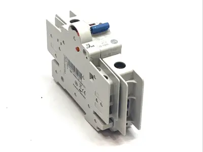 USED ALLEN-BRADLEY MINIATURE CIRCUIT BREAKER W/ 1489-AMRA3 AUX CONTACT