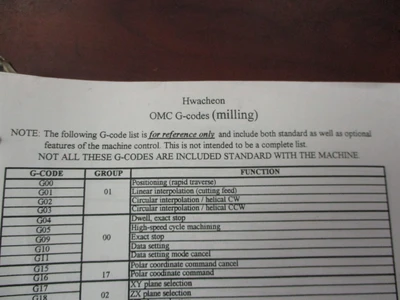Used Delcam and Hwacheon Machine Tool Co LTD Parts and Codes Manuals (QTY 4)