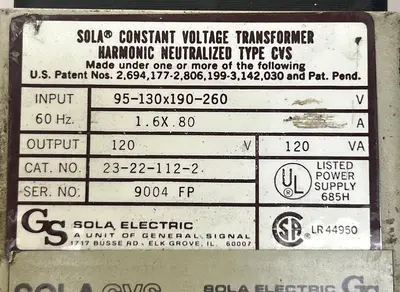 USED SOLA 23-22-112-2