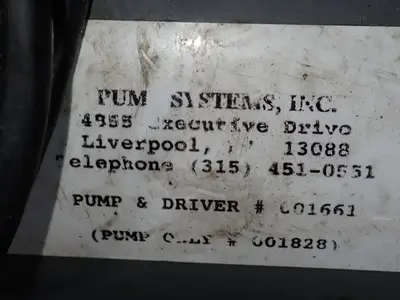 USED PUMP SYSTEMS INC 001828 B