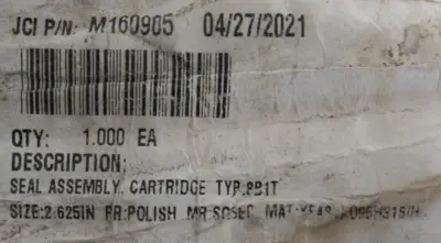 REFURBISHED JOHN CRANE HSP-1030886-1 SEAL CARTRIDGE M160905 2.625 IN HSP10308861
