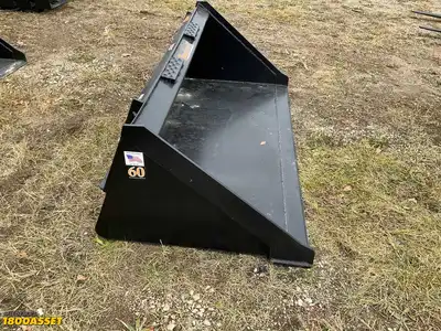 New Tomahawk 60” skid steer bucket, welded on high carbon cutting edge, skid steer quick attach