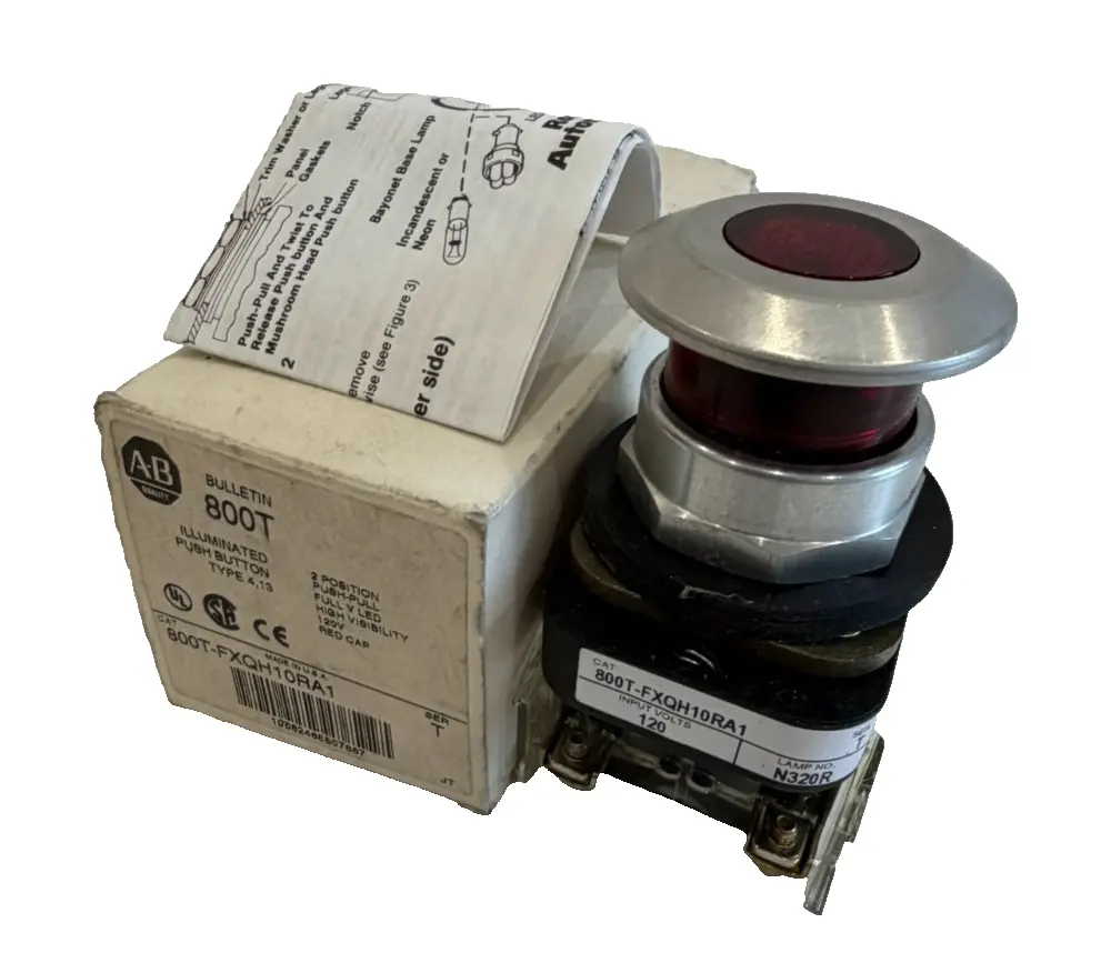 ALLEN BRADLEY 800T-FXQH10RA1 PUSH BUTTON SER. T 800TFXQH10RA1 NEW, SURPLUS