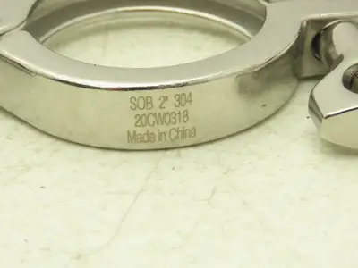 TL China 2" Steel Bolted Sanitary Clamp 304SS 2" Pipe Flange Dia 2.5" Lot of 18