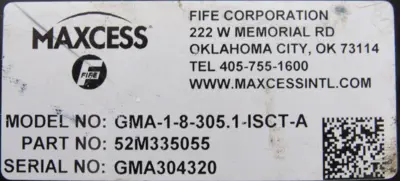 REFURBISHED MAXCESS GMA-1-8-305.1-ISCT-A ACTUATOR 52M335055 85627004 DP24T40010Z