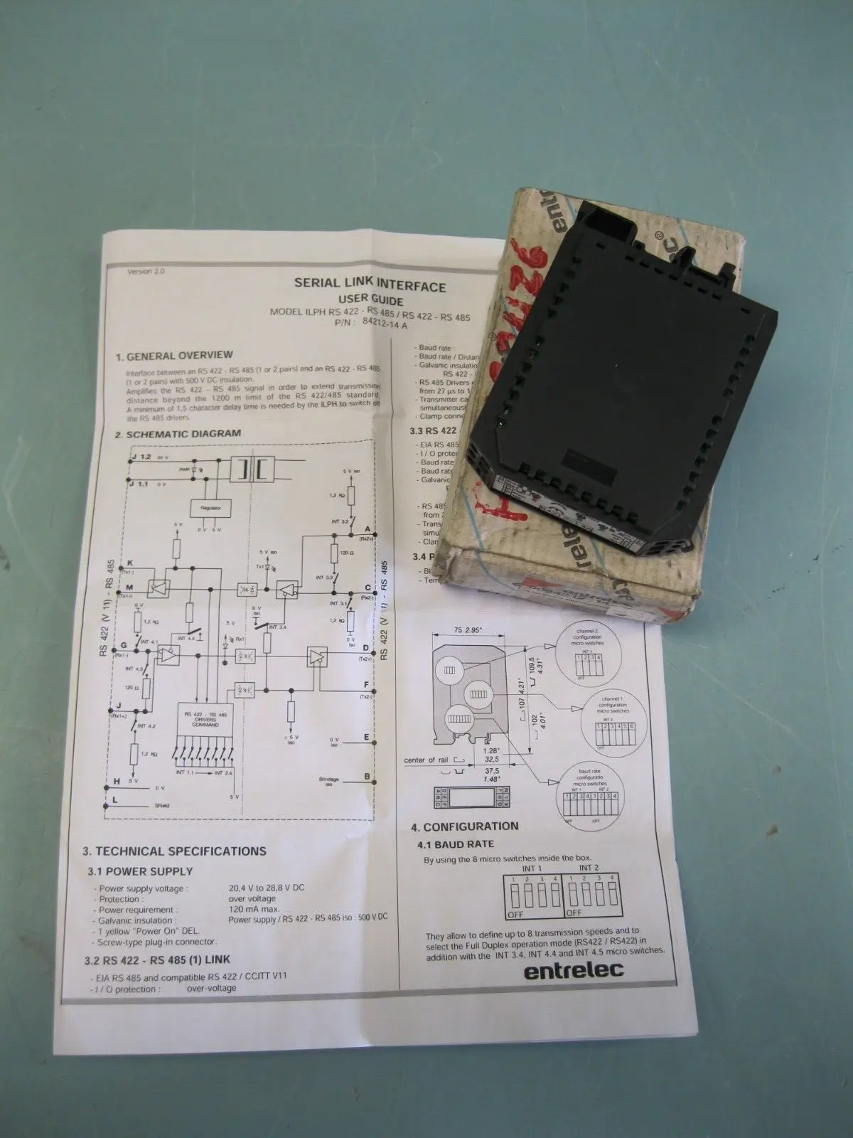 Entrelec ILPH RS 422-RS 485 Serial Link Interface NEW E12
