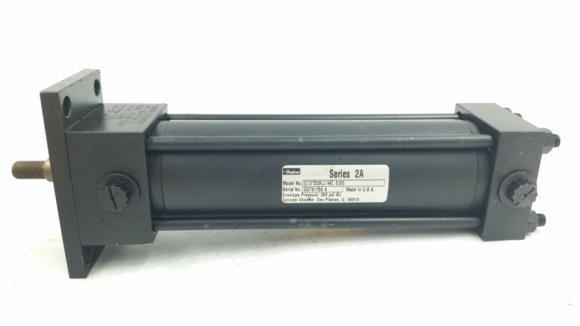 Parker Cylinder 02.00 CJ2ALU14AC 6.000 Series 2A 2” Bore 6” Stro