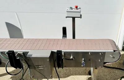 Stainless Steel  |  7.5” x 82” Flattop Belt Conveyor / Smooth Top Belt