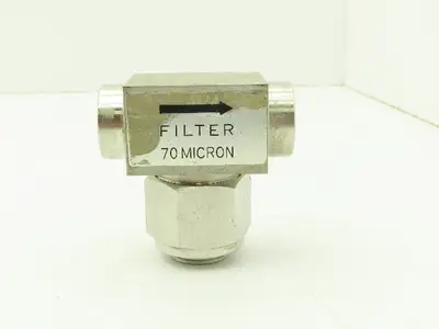 Fujikin FUFT-115C-70 Stainless Inline Filter 70 Micron Rc 3/8 Fine Series Pure