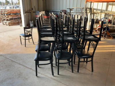 Used LOT OF (43) MODESTO METAL CHAIRS WITH PADDED SEATS Restaurant Front of House Furnishings Michigan US | Miedema Asset Management Group #1761572