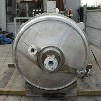 SPC6338  Mixer and Blender 400 gallon capacity Buhler vacuum mixer scrape and dispersion agitator, FV and 3 psi @ 250°F internal, 50 psi @ 250°F jacket