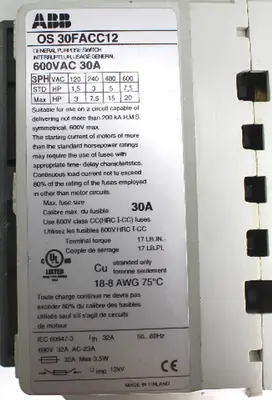 USED ABB OS30FACC12