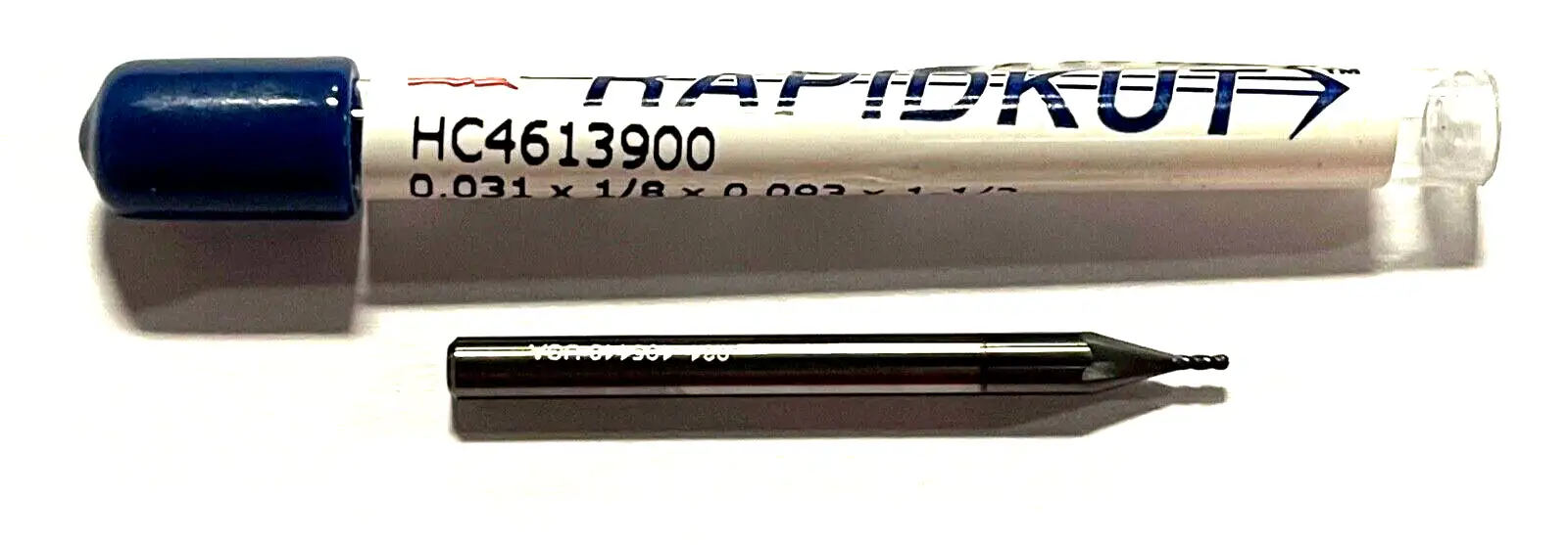 RapidKut .031" Miniature Carbide Ball End Mill Diamond Coated 4 Flute 30Â° Helix