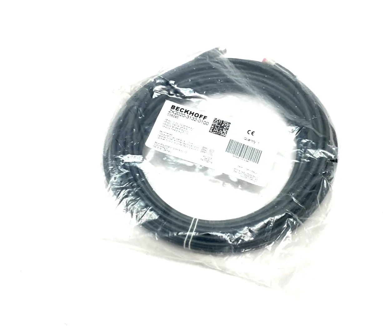 USED BECKHOFF DOUBLE ENDED POWER CABLE M8 4-PIN FEMALE 10M