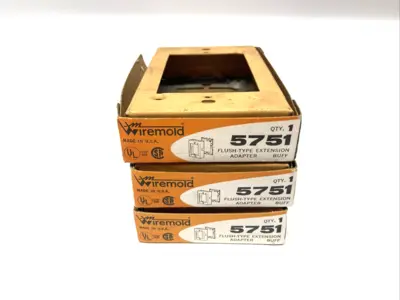 New | in-Stock Wiremold Flush-Type Extension Adapter LOT OF 3 MISSING HARDWARE Misc Electrical & Power Parts Michigan US | Maverick Industrial Sales #1502415