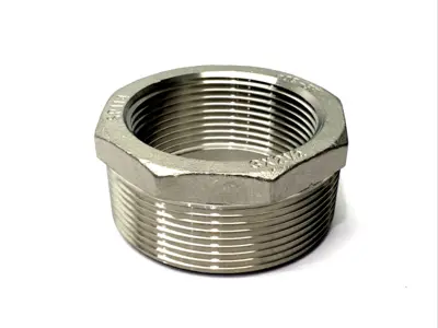 4464K179 | 304 SS Threaded Pipe Fitting, Bushing Adapter, 3" Male x 2-1/2" Female - New – Open box