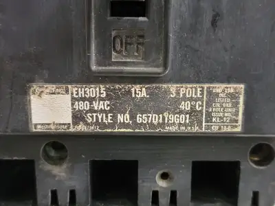 Used WESTINGHOUSE EH3015 Switchgears British Columbia CA | Lenmark #241733