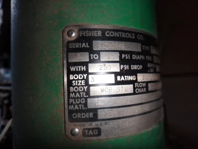 Fisher 3" Sched 80 WCB Stainless Butt Weld Control Valve