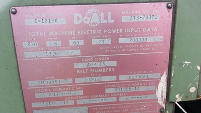 USED 1979 DOALL C1216A