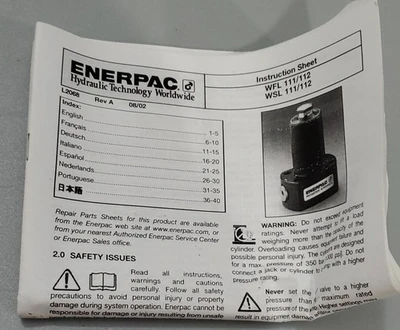 NEW Enerpac WFL-112