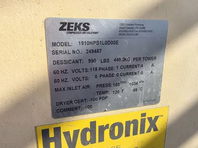 Used ZEKS 10- 40 Air Compressor Dryers California US | Sterling Machinery Exchange #1467649