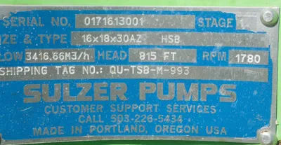 USED SULZER BINGHAM 16X18X30A HSB