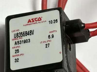 Asco U8356B48V 1/8” Universal Stainless Steel 3-Way Valve, 24 VDC 0-32 PSI