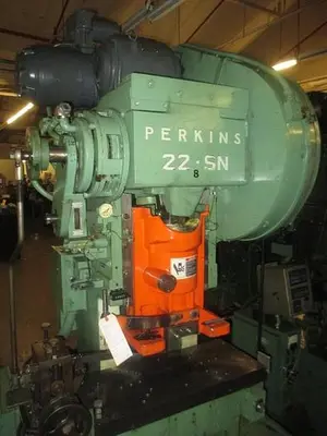 1679-230 Perkins 22 Ton HIGH SPEED Gap Frame Flywheel Power Press, Model 22