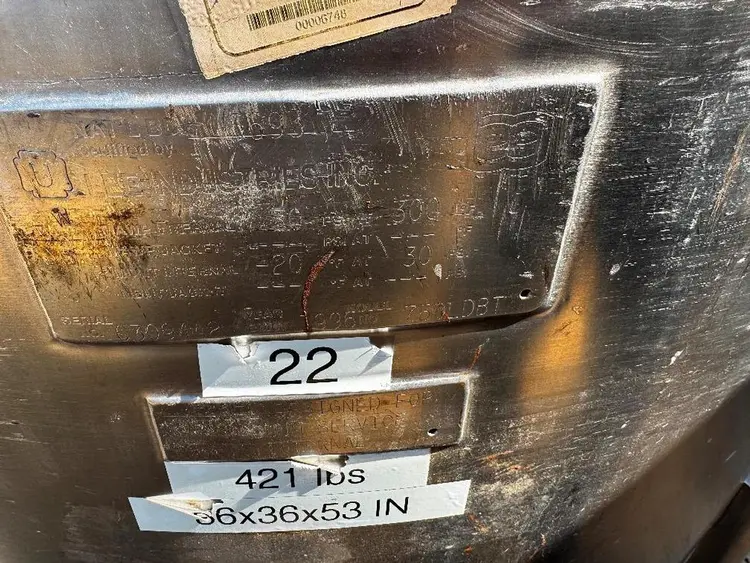 Used 1996 LEE INDUSTRIES 750L DBT Stainless Steel Tanks California US | Machinery & Equipment #170479