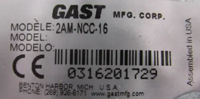 NEW GRACO 2AM-NCC-16 AIR MOTOR 3/4 HP COUNTERCLOCKWISE 1/2" DIA. 2AMNCC16