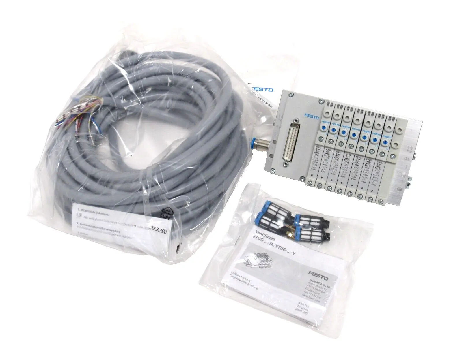 NEW FESTO 573606 VALVE MANIFOLD VTUG-10-MSDR-S8-B1T-25V20-Q8L-U-QH6SU-7PL+MA3