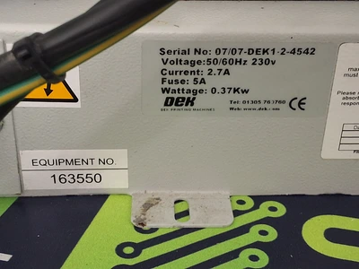 DEK 163552 VF25 MAIN FILTER SCREEN PRINTER VACUUM PUMP ASSEMBLY 163550
