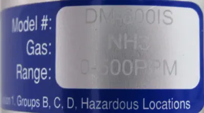 NEW DETCOM DM-600IS-NH3 AMMONIA DETECTOR 500PPM DM-600IS DM600ISNH3 966171780500