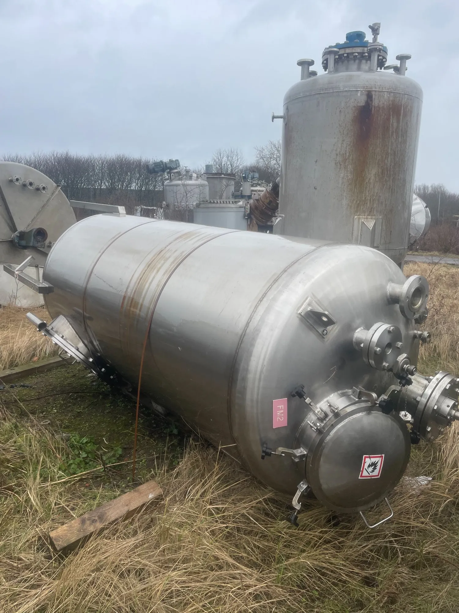 2,500 Litre Giusti Stainless Steel Vertical Mixing Vessel, 1100mm Dia x 2400mm Straight Side