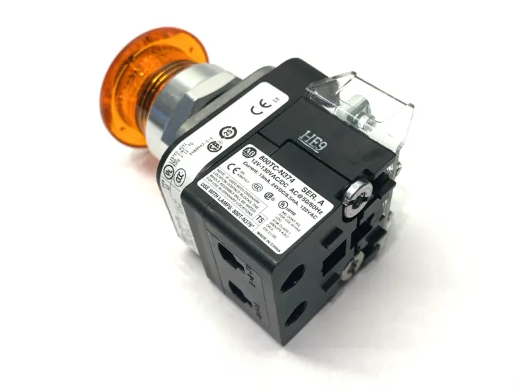 New | in-Stock Allen-Bradley Ser. U Amber Illuminated Push Button 40mm Mushroom Head Relays & Switches Michigan US | Maverick Industrial Sales #1392941