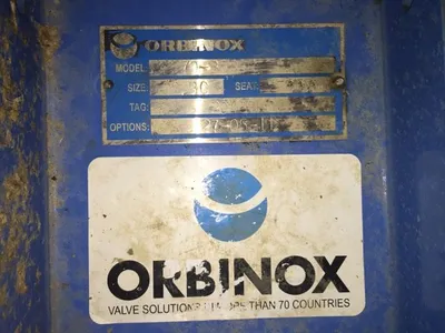 Orbinox 8"-150 CR Round and Square Port Knife Gate valve with actuator
