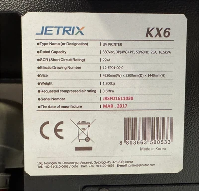 Used 2017 JETRIX "KX6" UV Printers Illinois US | MachineryMax #1337460