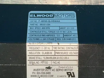Used ELWOOD F4050QH04AA Motors (misc) Ohio US | HGR 24 #1325389