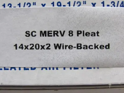 Profitter 4300484 14"x20"x2" Metal Back Pleated Air Filter Cardboard Edge Lot/12