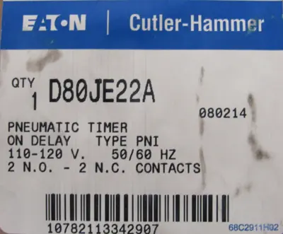 NEW EATON D80JE22A PNEUMATIC TIMER SER.A2