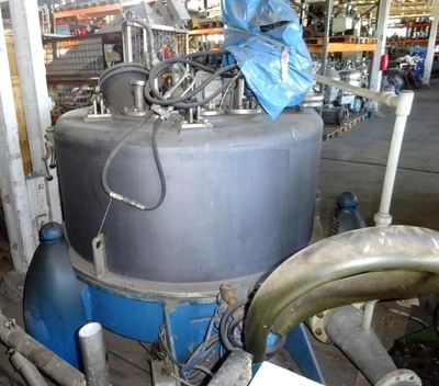 Luwa-Heine 342 gastight perforate basket centrifuge, rubber-lined.