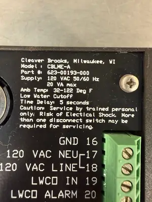 Cleaver Brooks 623-00193-000 CBLME-A / Water Level Master Contr. (7.4.2)