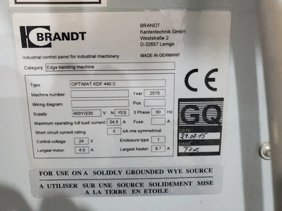 Used 2015 BRANDT OPTIMAT KDF 440 C AIRTEC Edge Banders Ontario CA | Aldan Woodworking Machinery #1252643